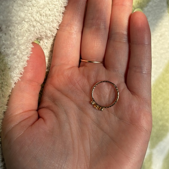 14K HAMMERED ROSE GOLD LABRADORITE RING - Picture 6 of 11